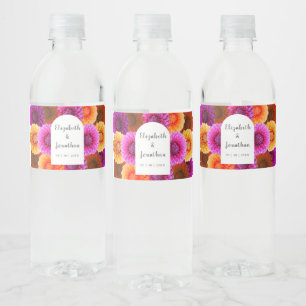 Rótulo De Garrafa De Vinho Dahlia Autumn Floral Wedding