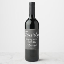 Rótulo de garrafa de vinho de aniversário de 40 an