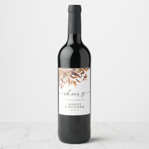 Rótulo de Garrafa de Vinho de Casamento