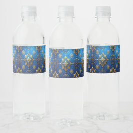 Rótulo De Garrafa De Vinho Decoração Azul de Feriado