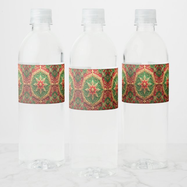 Rótulo De Garrafa De Vinho Decoração de Férias Vermelho Verde (Garrafas)