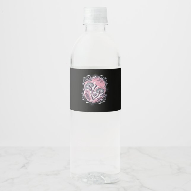 Rótulo De Garrafa De Vinho Design Clássico de Whimsigoth Art (Frente)