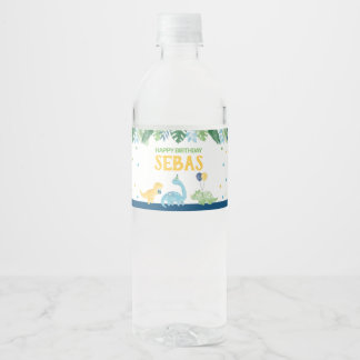 Rótulo De Garrafa De Vinho Dinossaur Birthday