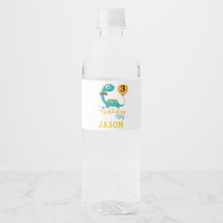 Rótulo De Garrafa De Vinho Dinossauro Personalizado do Aniversário