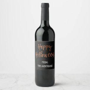 Rótulo de Garrafa de Vinho do Halloween Moderno e 