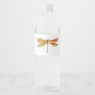 Rótulo De Garrafa De Vinho Dragonfly Amarelo
