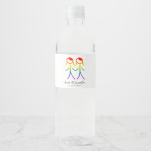 Rótulo De Garrafa De Vinho Duas Brides Rainbow Love