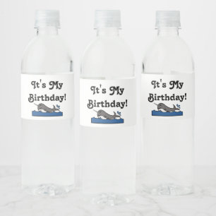 Rótulo De Garrafa De Vinho É o meu aniversário Narwhal