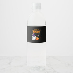 Rótulo De Garrafa De Vinho É Temporada Abóbora Retro Groovy Vintage Halloween