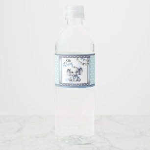 Rótulo De Garrafa De Vinho Elefante Azul Cutie - Pequeno amendoim