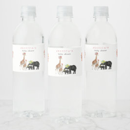 Rótulo De Garrafa De Vinho Elefante Bonito e Rapariga Chá de fraldas Floral G