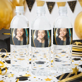 Rótulo De Garrafa De Vinho Elegância Dourada Turma De Formatura Foto
