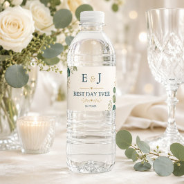 Rótulo De Garrafa De Vinho Elegant Blue Eucalyptus