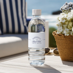 Rótulo De Garrafa De Vinho Elegante Despedida de Solteira Azul-Marinho Modern