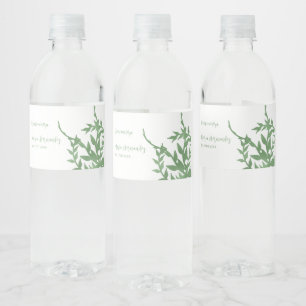 Rótulo De Garrafa De Vinho Elegante Greenery Quinceañera