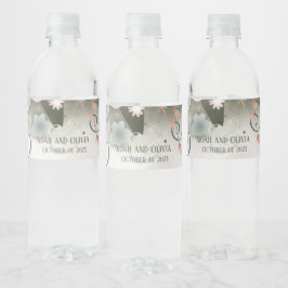 Rótulo De Garrafa De Vinho Elegante Inspiração Floral Casamento Personalizado