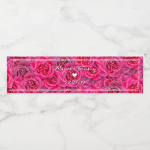 Rótulo De Garrafa De Vinho  Elegante Rosa Rosa Rosa-Rosa, Estética, Quic Rom