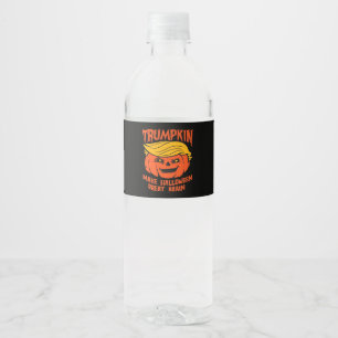 Rótulo De Garrafa De Vinho Eleição de Abóbora do Halloween Trumpkin