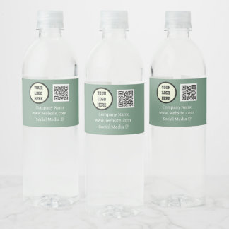 Rótulo De Garrafa De Vinho Empresa de Logotipo Personalizado Código QR Verde