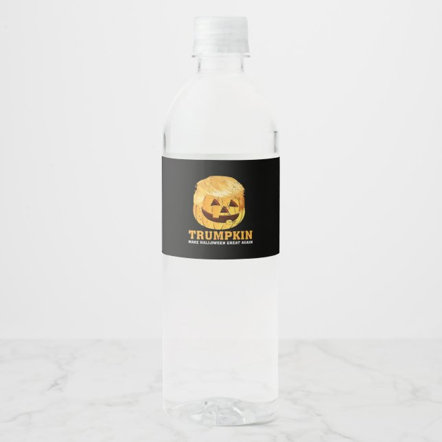 Rótulo De Garrafa De Vinho Engraçado Pumpkin Trumpkin Halloween (Frente)