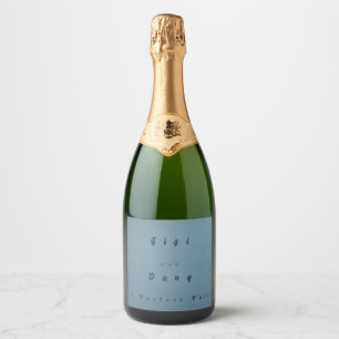Rótulo de Garrafa de Vinho Espumante Azul Suave