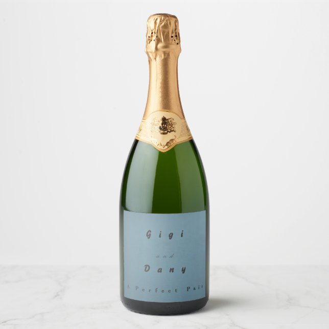Rótulo de Garrafa de Vinho Espumante Azul Suave  (Frente)