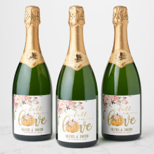 Rótulo de Garrafa de Vinho Espumante Enamorados