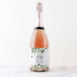 Rótulo de Garrafa de Vinho Espumante para Chá de B