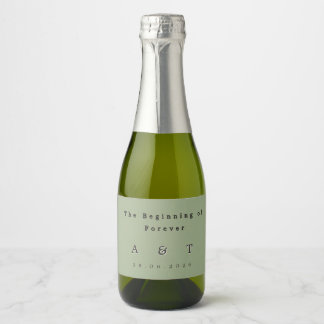 Rótulo de Garrafa de Vinho Espumante Verde Salvia
