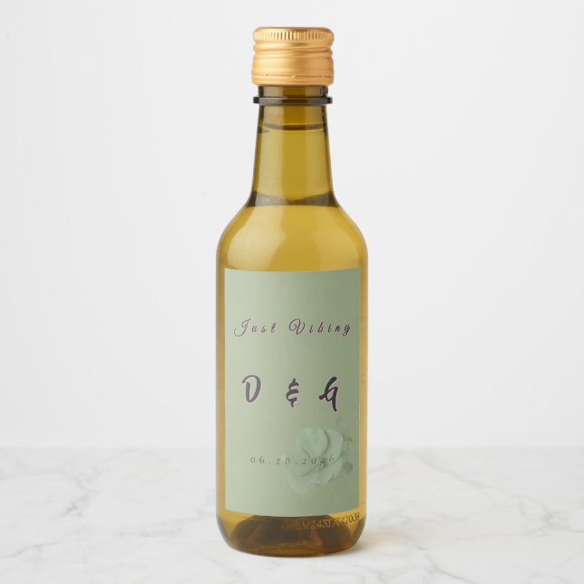 Rótulo de Garrafa de Vinho Espumante Verde Salvia (Frente)