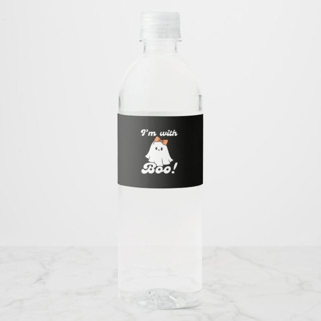 Rótulo De Garrafa De Vinho Estou Com Boo Estilo Retro Engraçado (Frente)