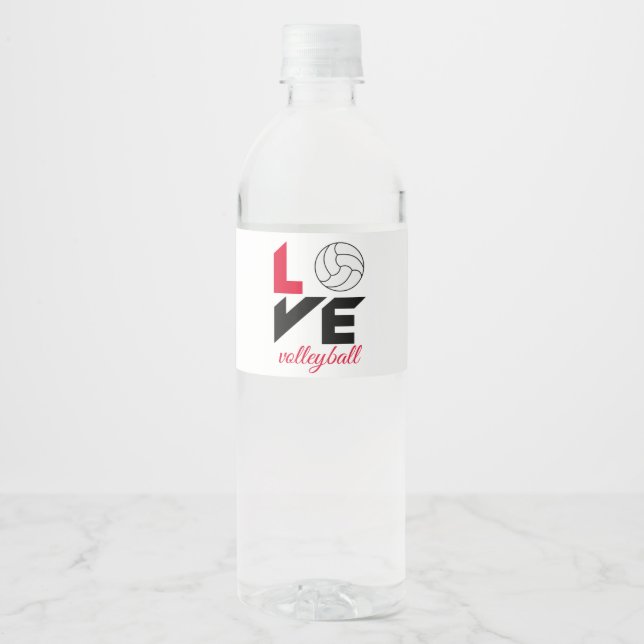 Rótulo De Garrafa De Vinho Eu adoro vôlei (Frente)