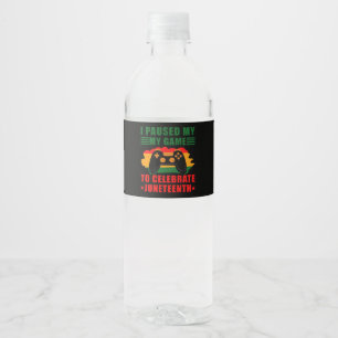 Rótulo De Garrafa De Vinho Eu Pausar Meu Jogo Para Celebrar Juneteenth Gamer