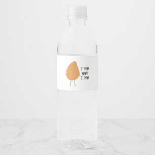 Rótulo De Garrafa De Vinho Eu Sou O Que Eu Sou! Yam Vegetable Pun Incrível