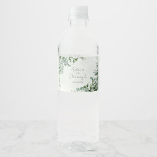 Rótulo De Garrafa De Vinho Eucalyptus Wedding Water Bottle Label 1001A