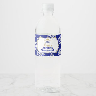 Rótulo De Garrafa De Vinho Favores Azuis Reais do Partido primeiro aniversari