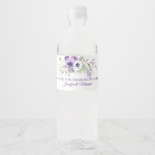Rótulo De Garrafa De Vinho Favores do Casamento Floral Branco de Lavanda Roxa
