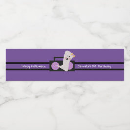 Rótulo De Garrafa De Vinho Feliz Aniversário do Fantasma Roxo