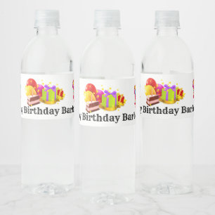 Rótulo De Garrafa De Vinho Feliz Aniversário Personalizado