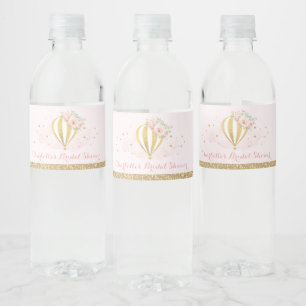 Rótulo De Garrafa De Vinho Feminino coram os favores florais Dourados do