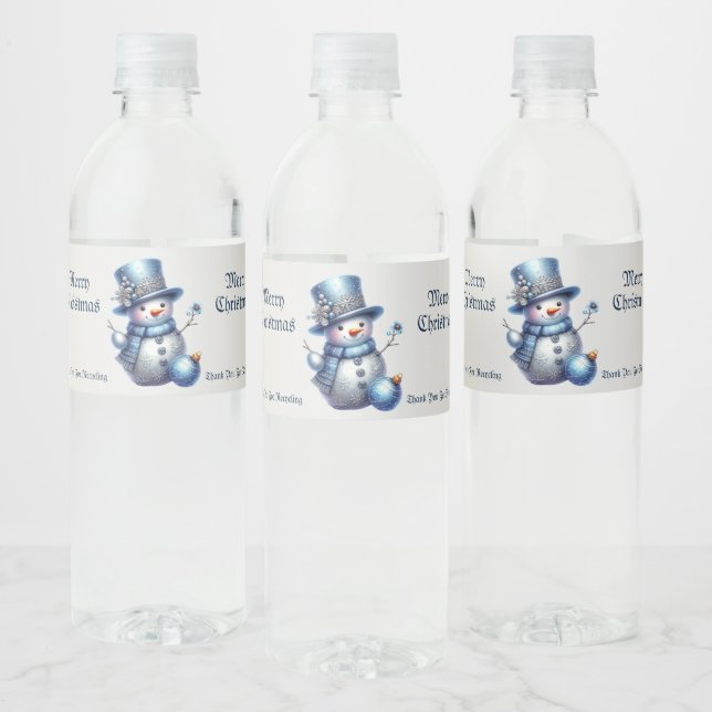 Rótulo De Garrafa De Vinho Feriados de inverno elegantes do Natal Snowman (Garrafas)