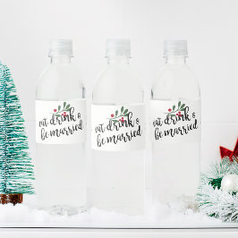 Rótulo De Garrafa De Vinho Férias Coma Beba e Case Bagas de Natal