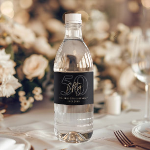 Rótulo De Garrafa De Vinho Festa de 50 Anos do Ouro Negro Moderno