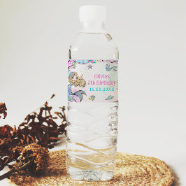 Rótulo De Garrafa De Vinho Festa de aniversário da Mermaid Girl