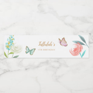 Rótulo De Garrafa De Vinho Festa de aniversário de Garden Girl do Sweet Butt