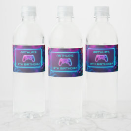 Rótulo De Garrafa De Vinho Festa de aniversário de jogos de vídeo para rapaze