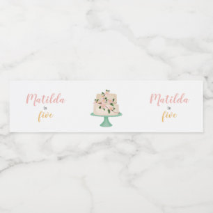 Rótulo De Garrafa De Vinho festa de bolo de aniversário editável