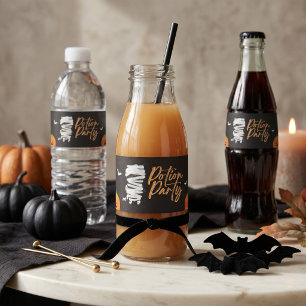 Rótulo De Garrafa De Vinho Festa de Poção Gatinho Múmia Halloween