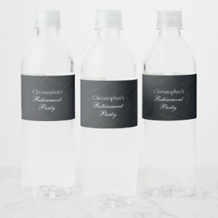 Rótulo De Garrafa De Vinho Festa de Reforma Personalizada Dourada de Chic Bla