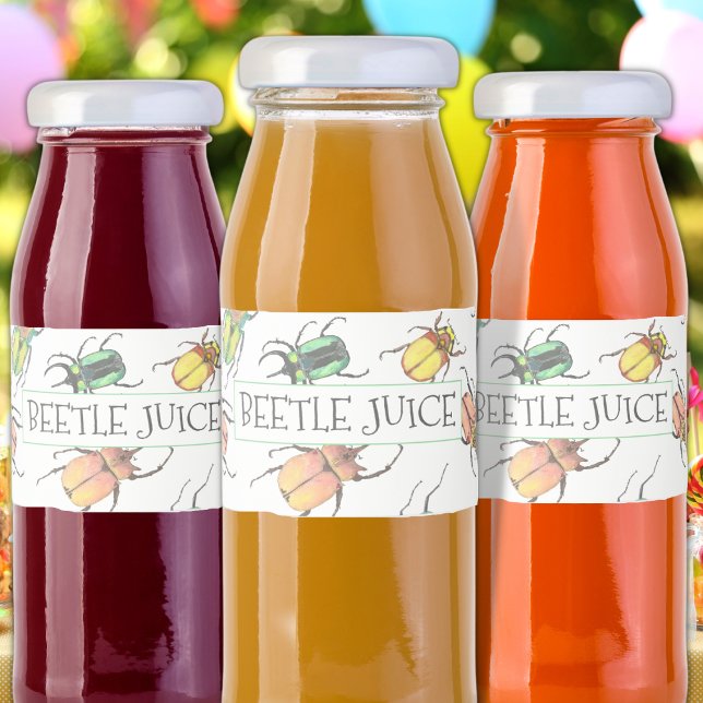Rótulo De Garrafa De Vinho Festa de Sumo de Besouro de Insetos (Criador carregado)